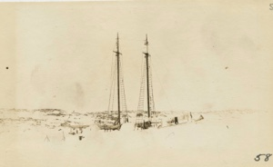 Image of Bowdoin in winter quarters